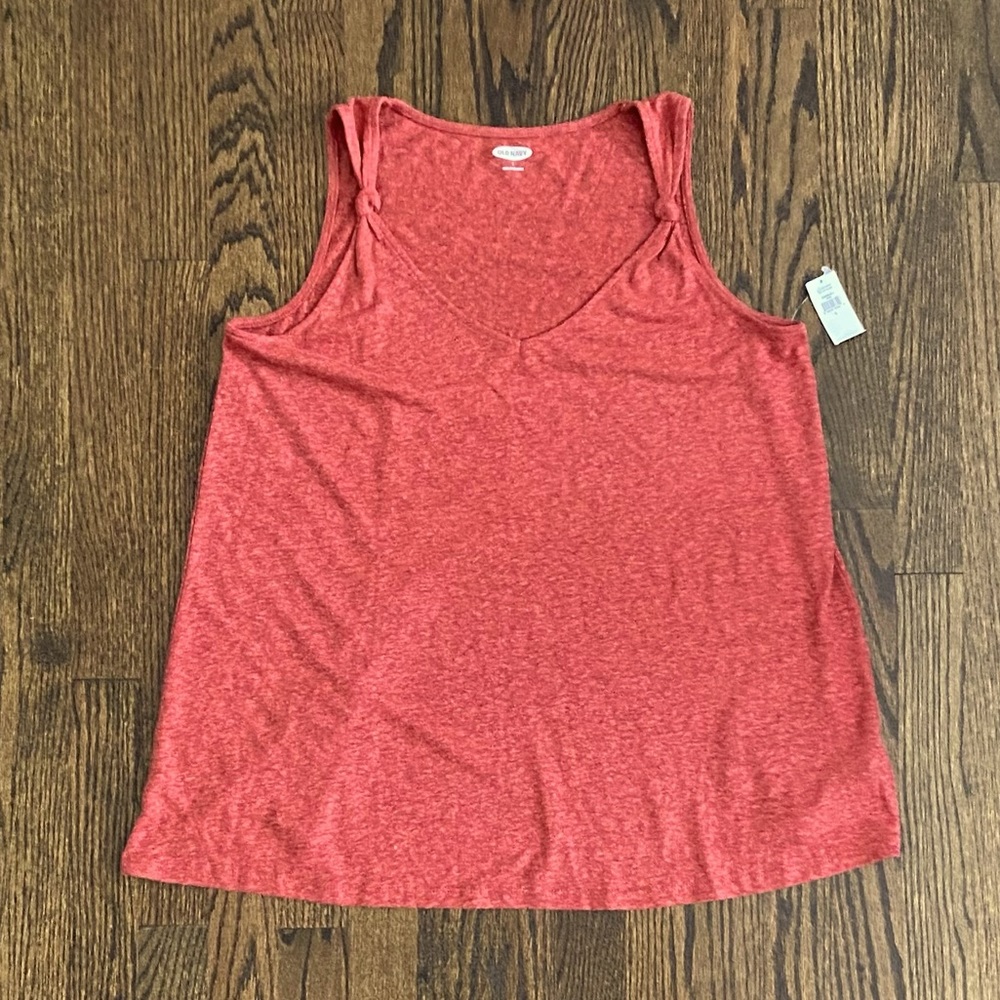 Old Navy Linen-Blend Jersey Knotted-Strap Tank Top